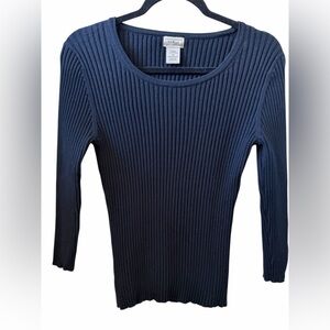 L.L.Bean Pima Cotton Ribbed Scoopneck Top